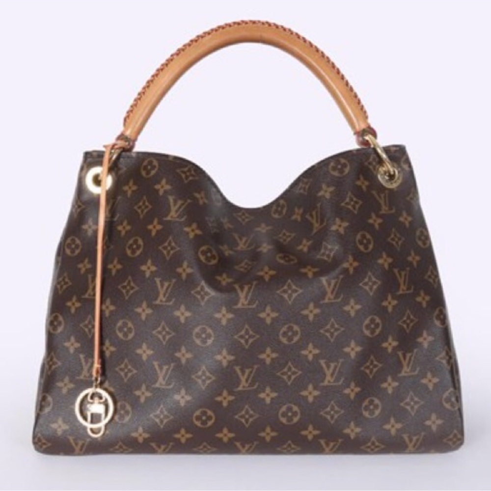Louis Vuitton Artsy MM Monogram Canvas & Braided Leather Handle Hobo bag